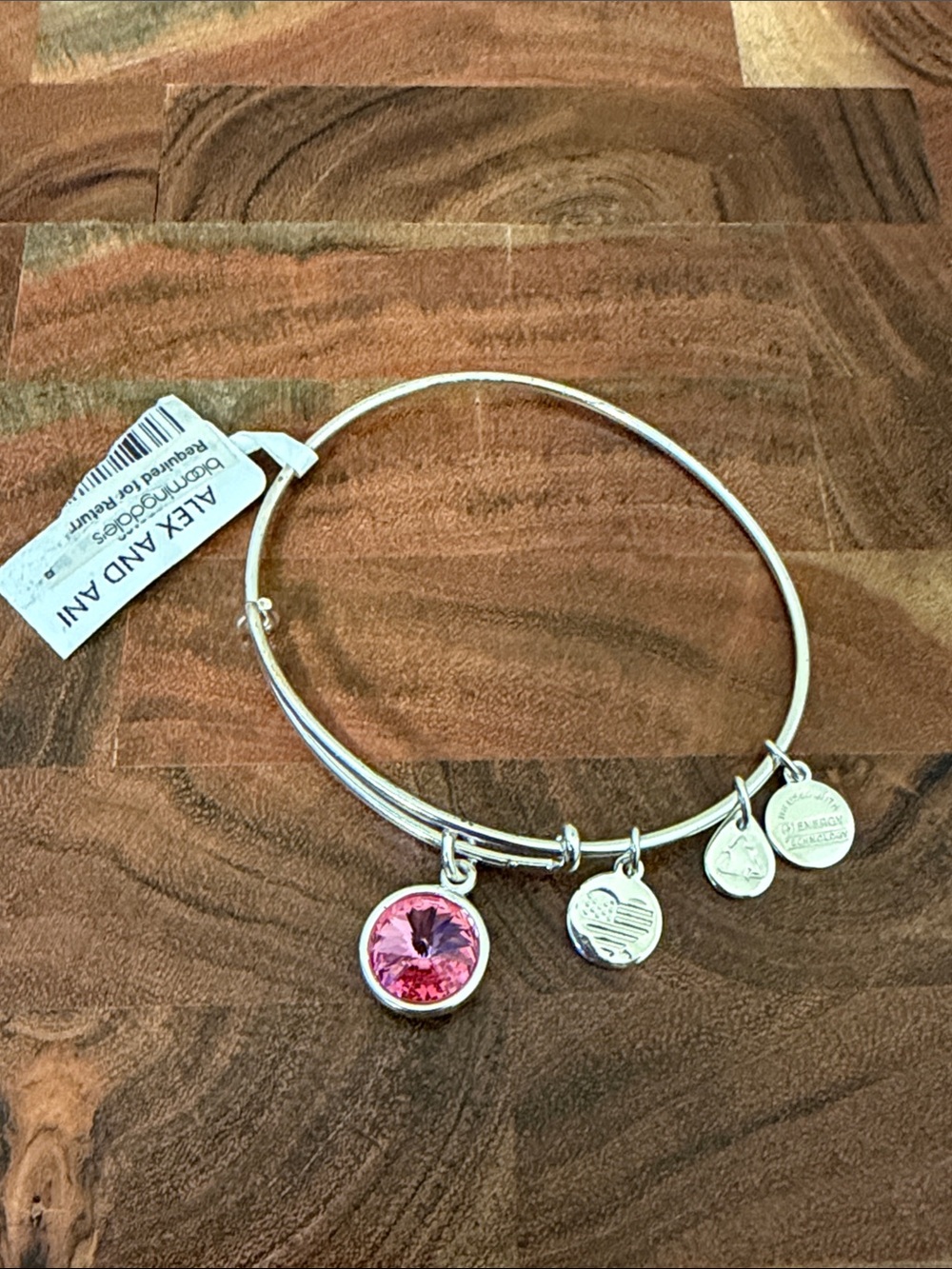 Alex and Ani October Birthstone Silver Bracelet